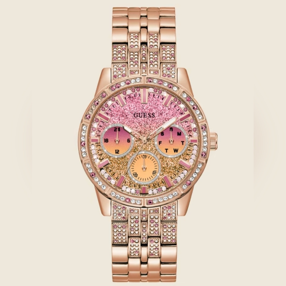 Guess Rose Gold-Tone Multifunction Watch
